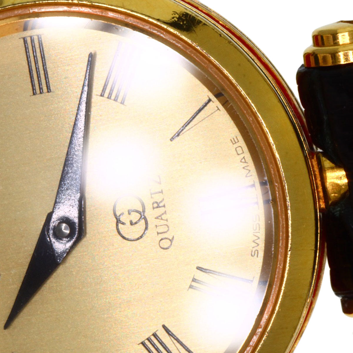 GUCCI Watches Quartz Gold Plated, Leather gold Sherry line gold dial Women  d