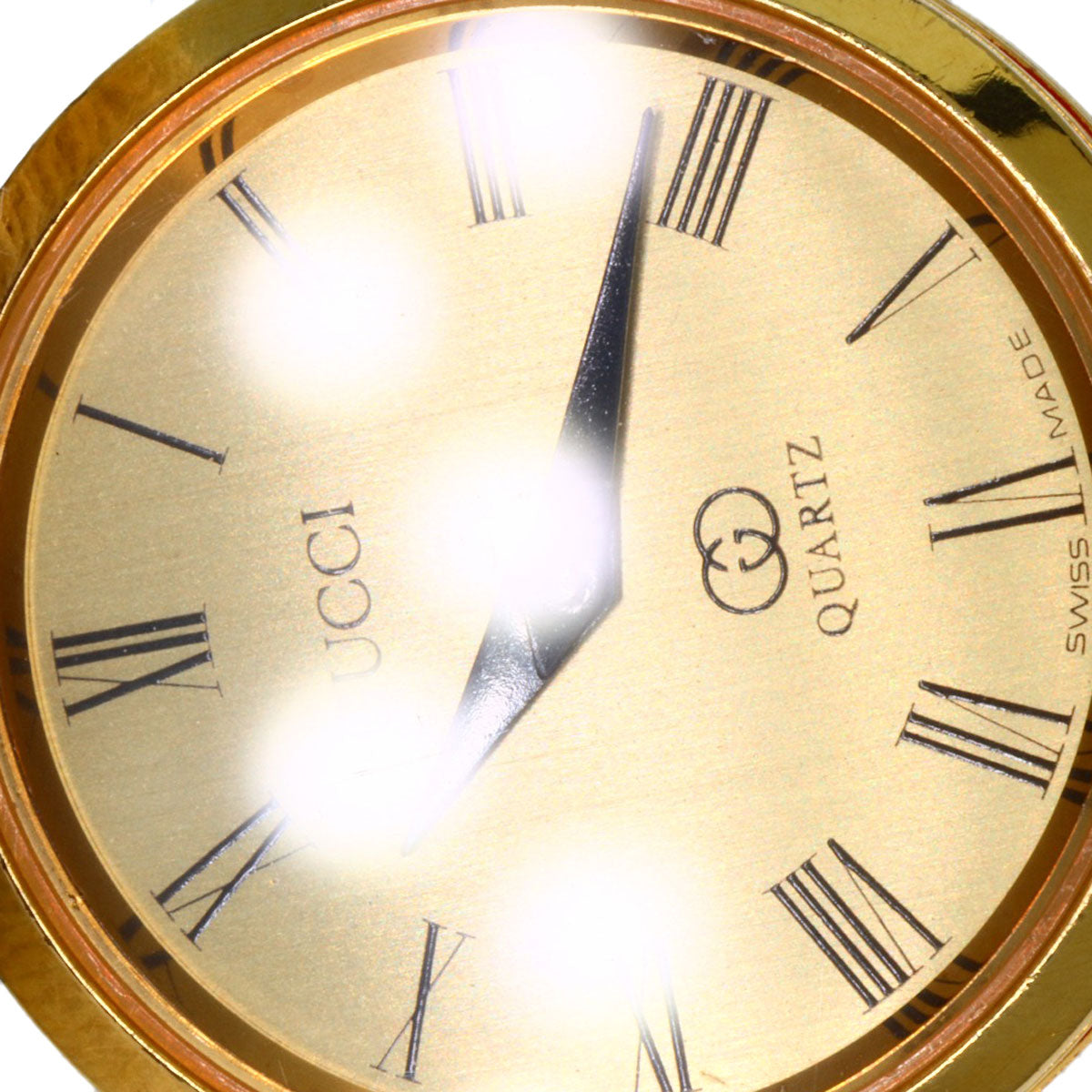 GUCCI Watches Quartz Gold Plated, Leather gold Sherry line gold dial Women  d