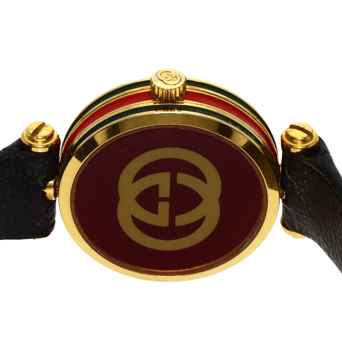 GUCCI Watches Quartz Gold Plated, Leather gold Sherry line gold dial Women  d