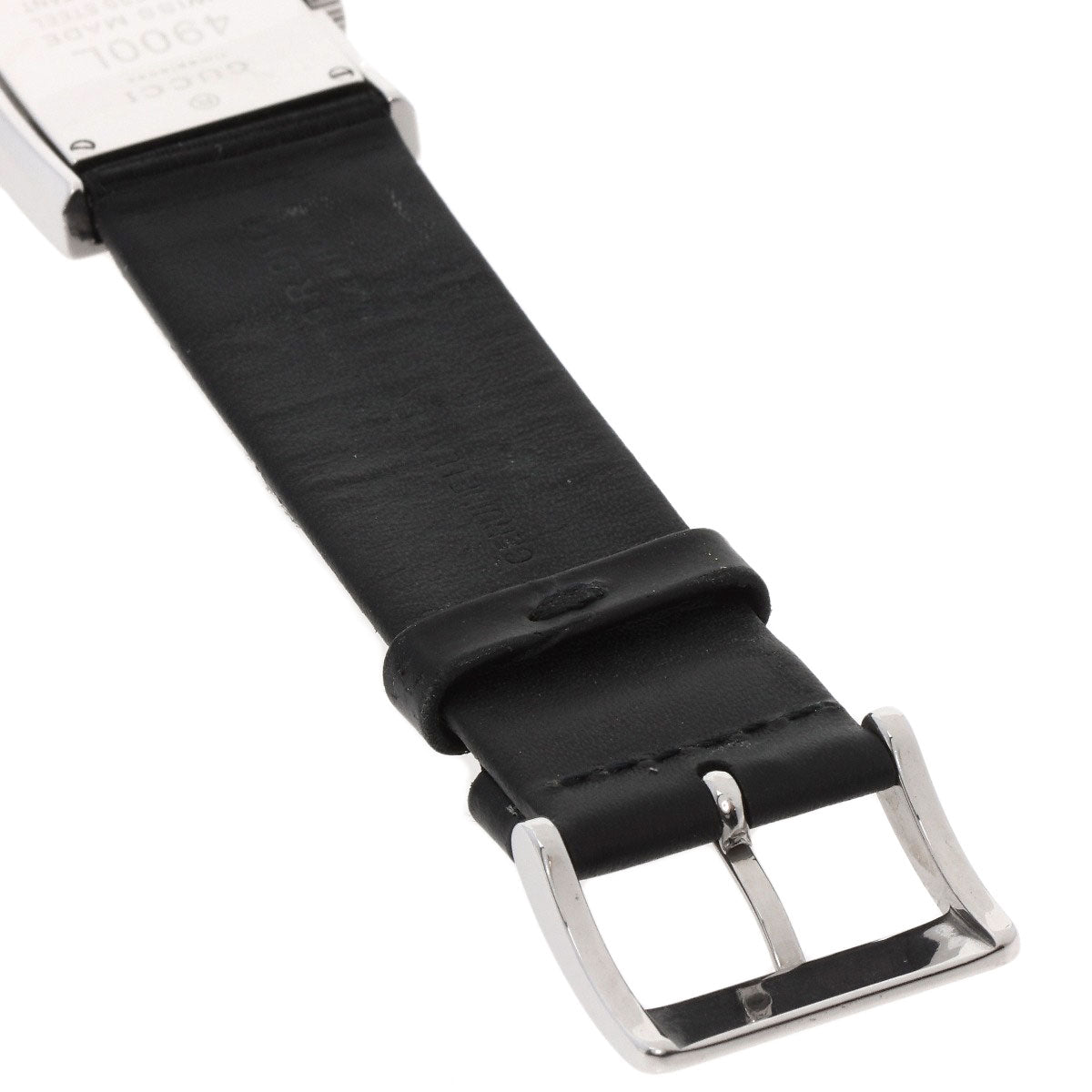 GUCCI Watches Quartz 4900L Stainless Steel, Leather Silver Square face white dial Women  d