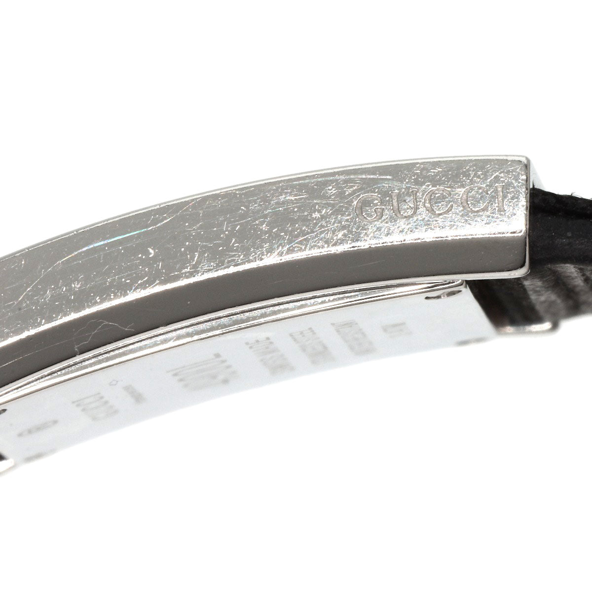 GUCCI Watches Quartz 4900L Stainless Steel, Leather Silver Square face white dial Women  d