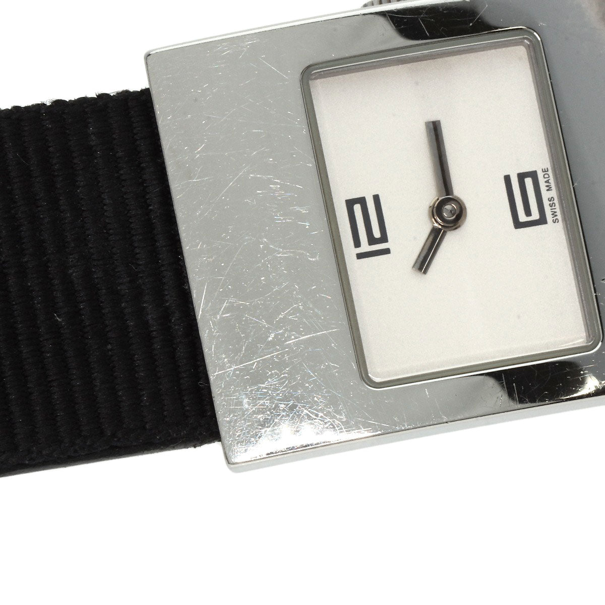 GUCCI Watches Quartz 4900L Stainless Steel, Leather Silver Square face white dial Women  d