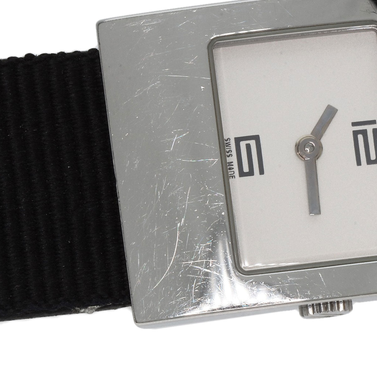 GUCCI Watches Quartz 4900L Stainless Steel, Leather Silver Square face white dial Women  d