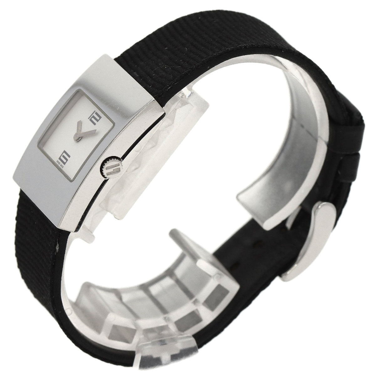 GUCCI Watches Quartz 4900L Stainless Steel, Leather Silver Square face white dial Women  d