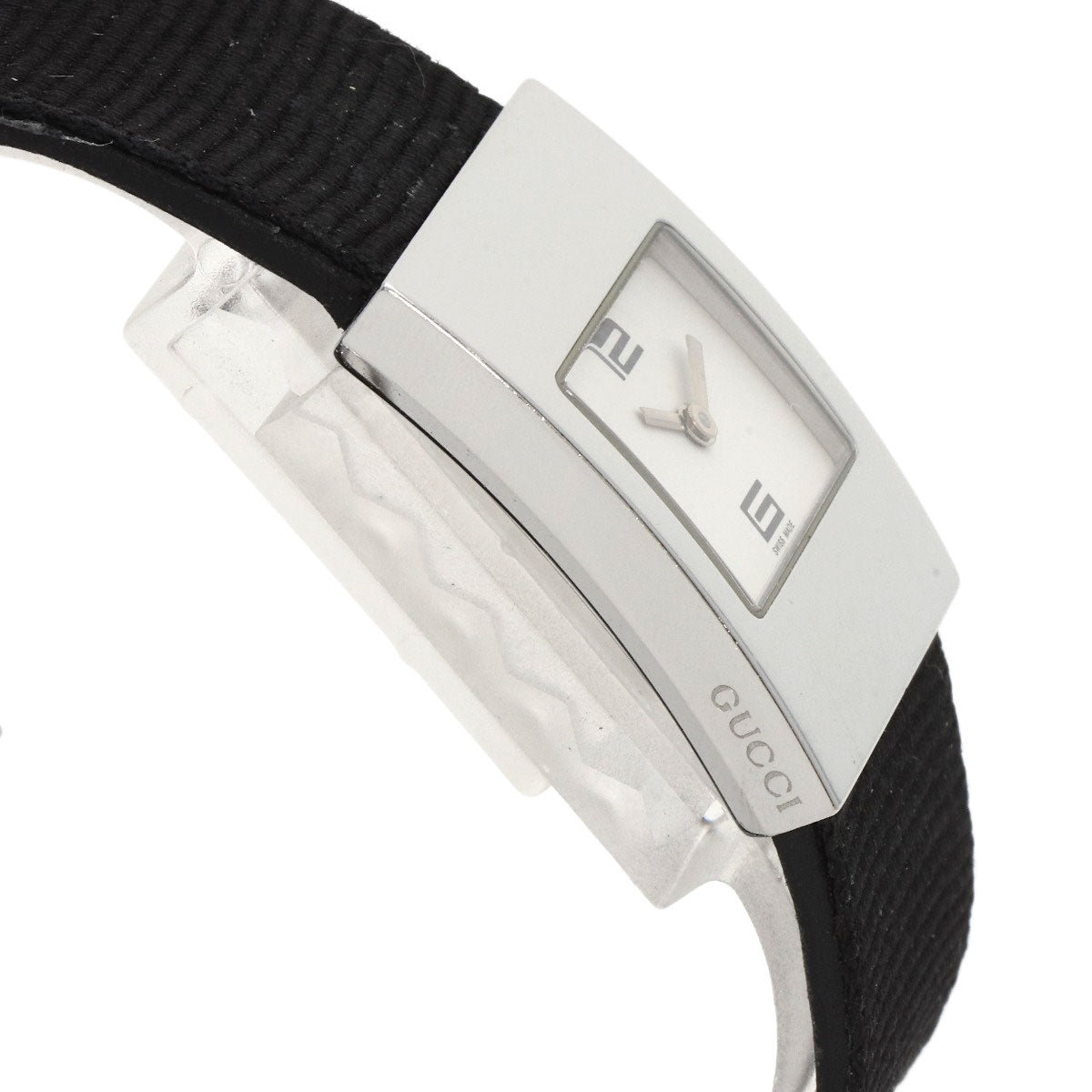 GUCCI Watches Quartz 4900L Stainless Steel, Leather Silver Square face white dial Women  d