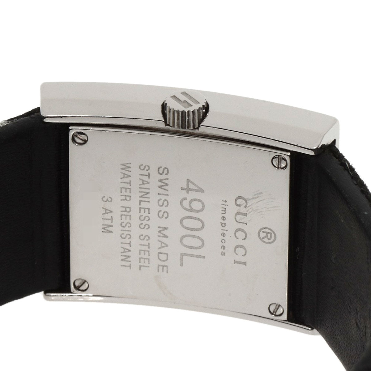 GUCCI Watches Quartz 4900L Stainless Steel, Leather Silver Square face white dial Women  d