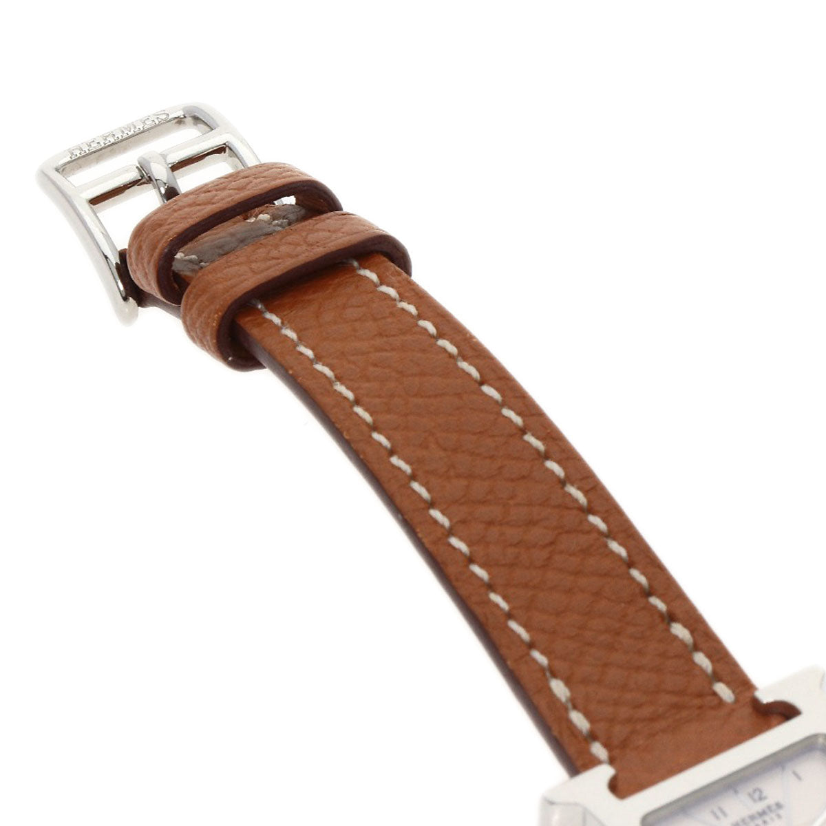HERMES Watches Quartz HH1.110 Stainless Steel, Leather Silver H watch mini Silver dial Women  d