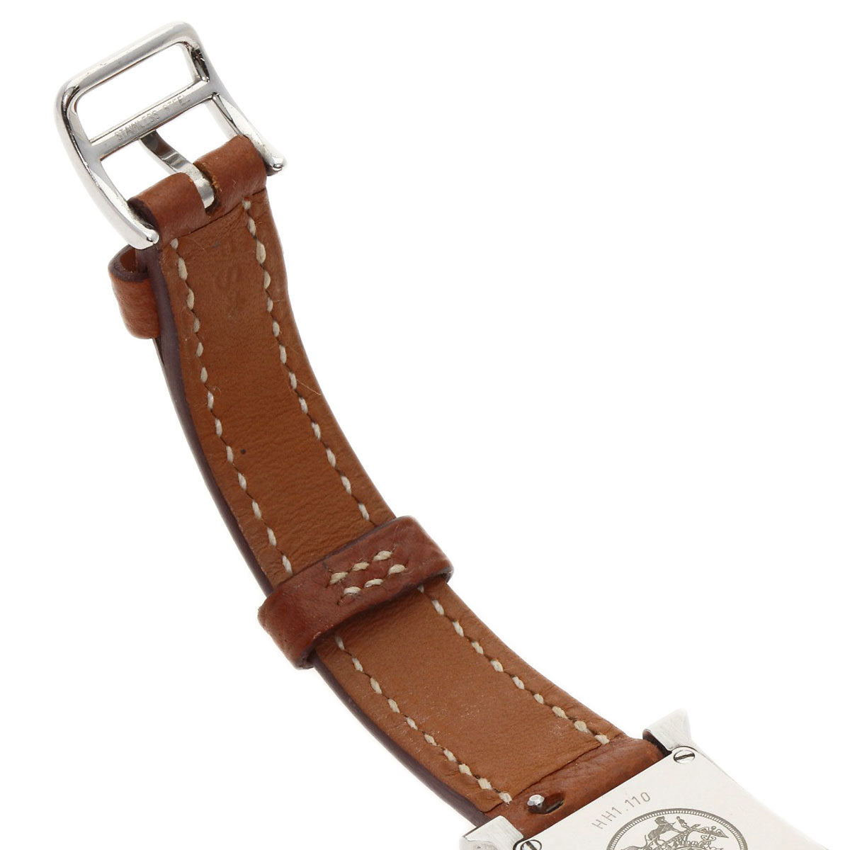 HERMES Watches Quartz HH1.110 Stainless Steel, Leather Silver H watch mini Silver dial Women  d