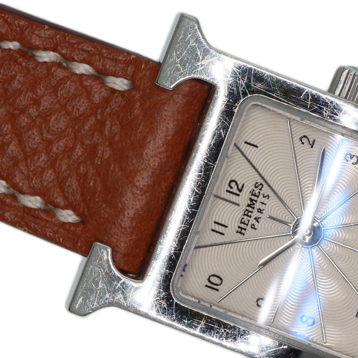 HERMES Watches Quartz HH1.110 Stainless Steel, Leather Silver H watch mini Silver dial Women  d
