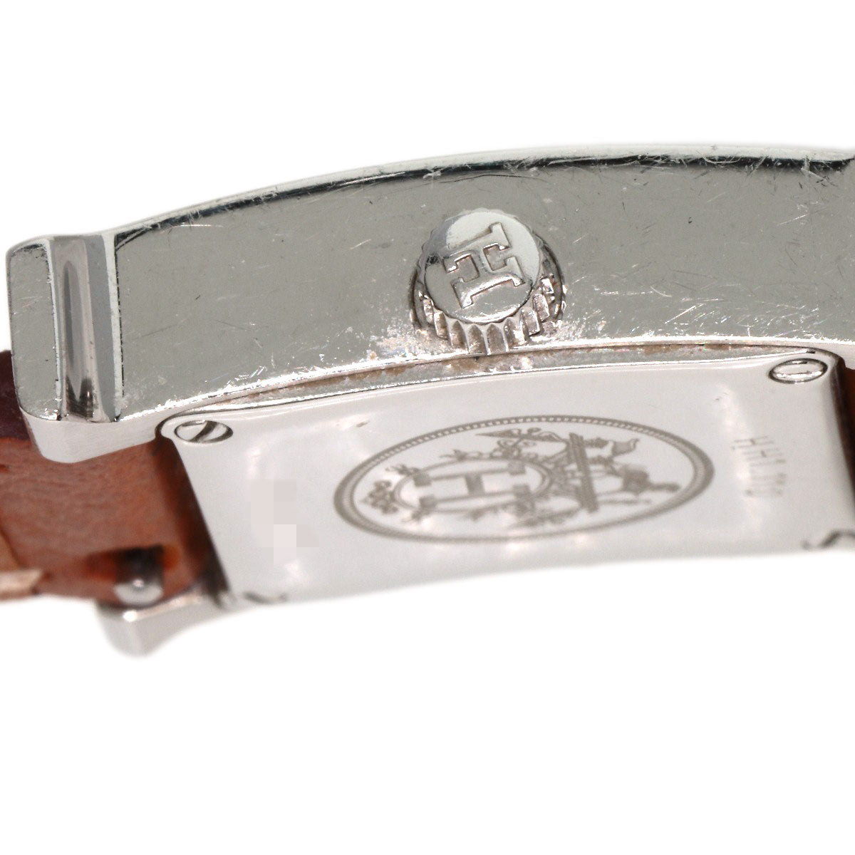 HERMES Watches Quartz HH1.110 Stainless Steel, Leather Silver H watch mini Silver dial Women  d