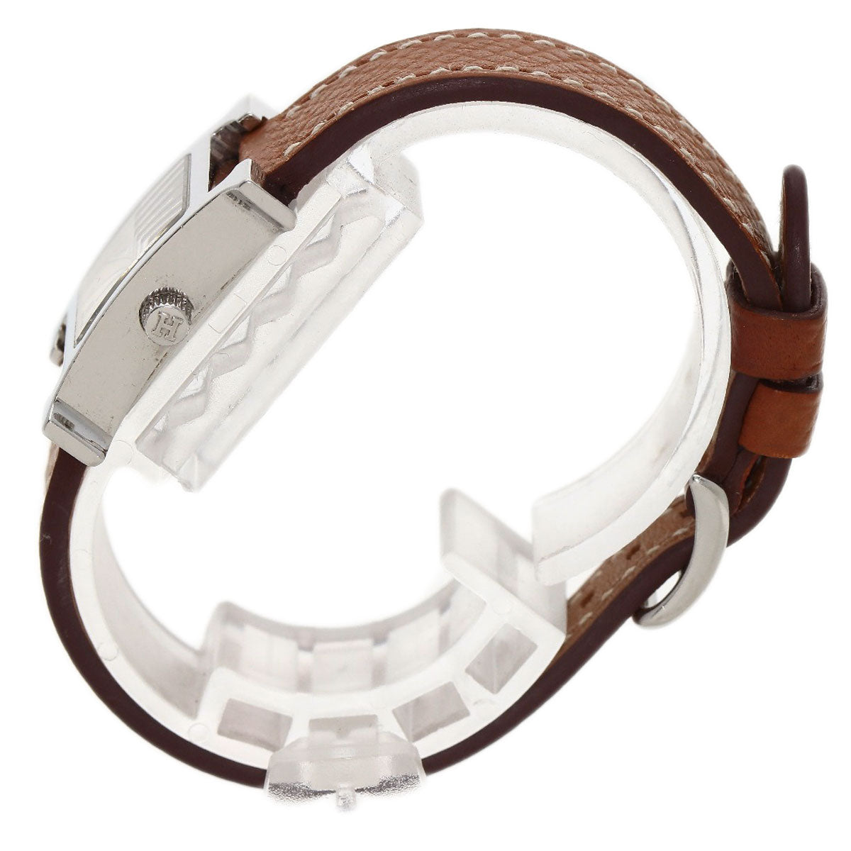HERMES Watches Quartz HH1.110 Stainless Steel, Leather Silver H watch mini Silver dial Women  d