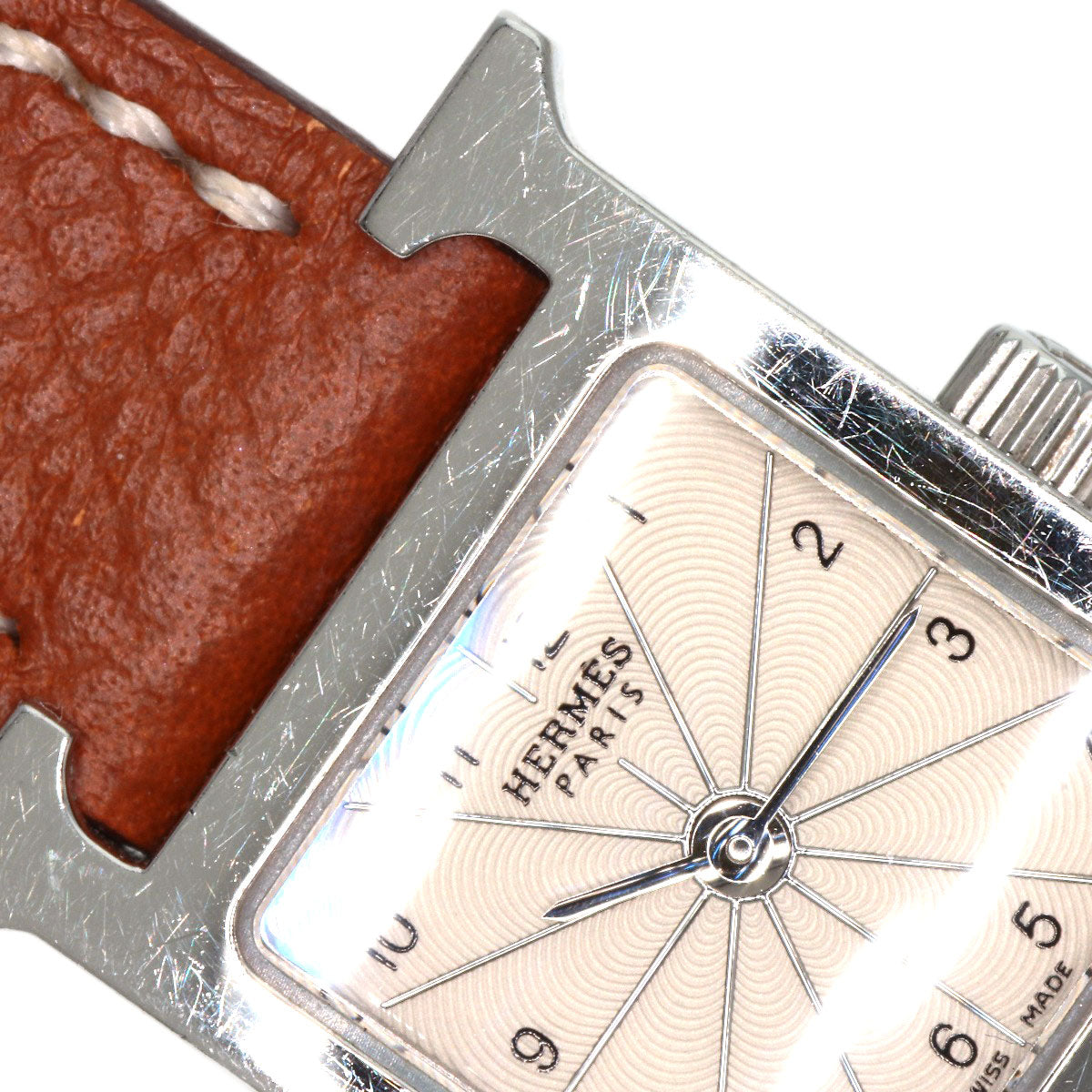 HERMES Watches Quartz HH1.110 Stainless Steel, Leather Silver H watch mini Silver dial Women  d