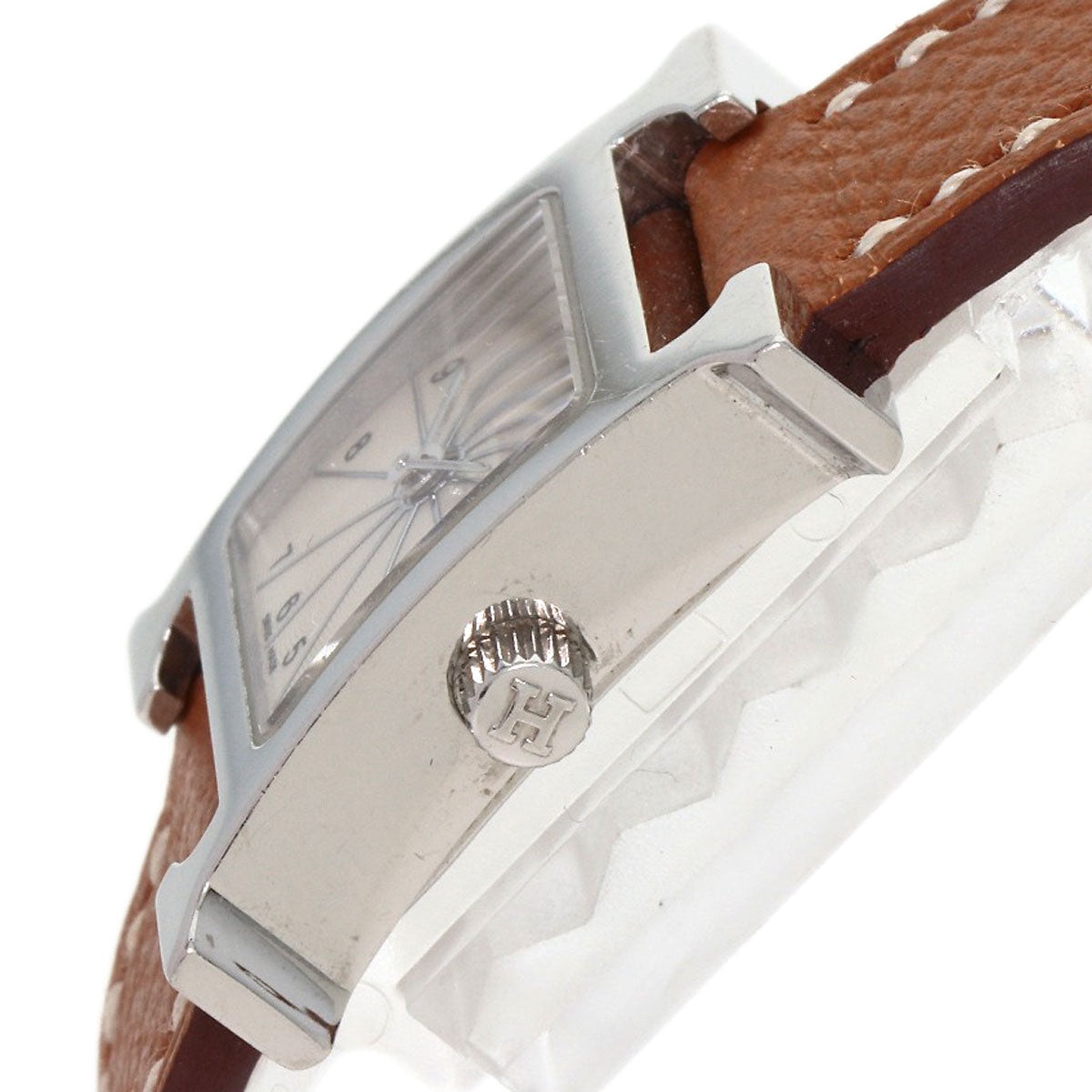 HERMES Watches Quartz HH1.110 Stainless Steel, Leather Silver H watch mini Silver dial Women  d