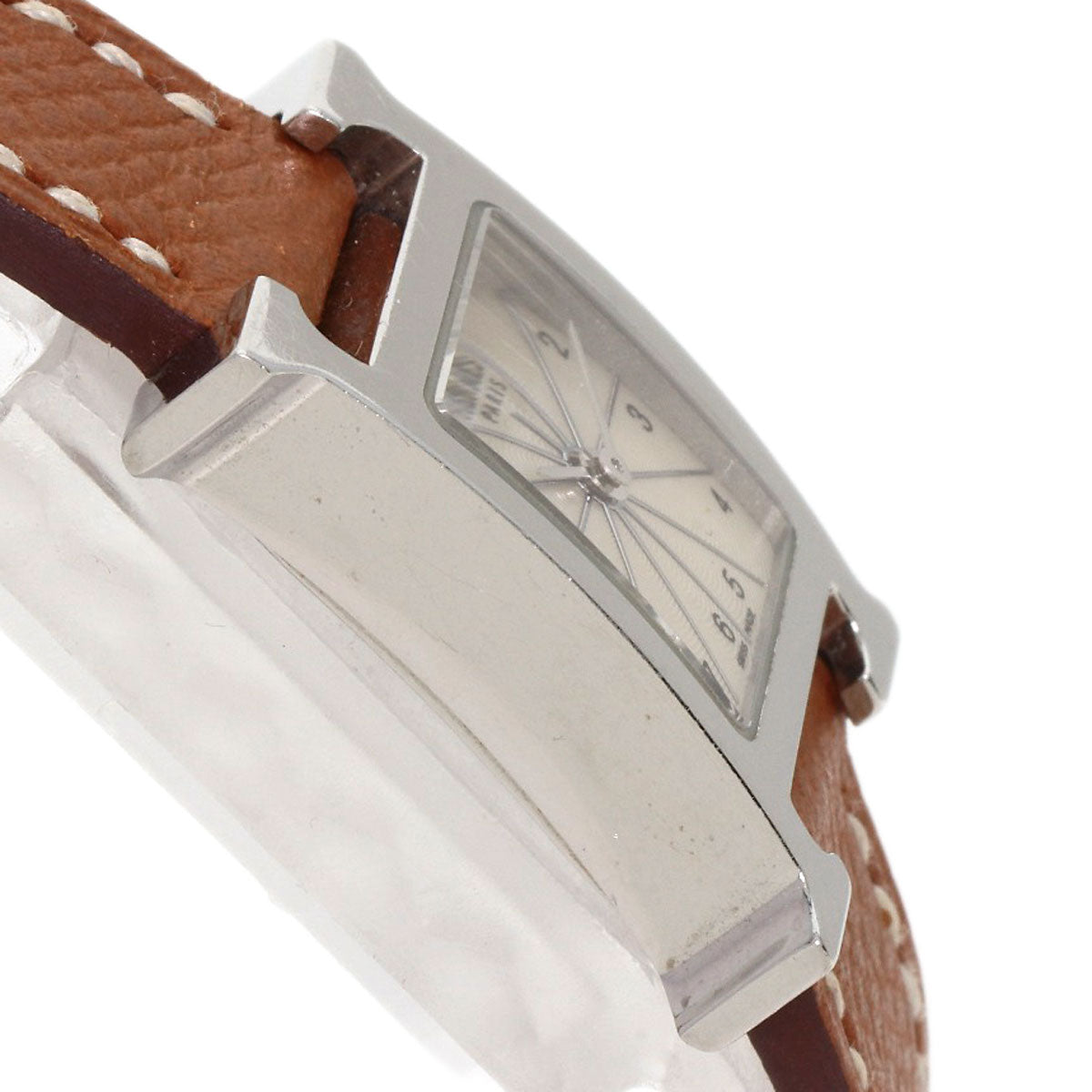 HERMES Watches Quartz HH1.110 Stainless Steel, Leather Silver H watch mini Silver dial Women  d