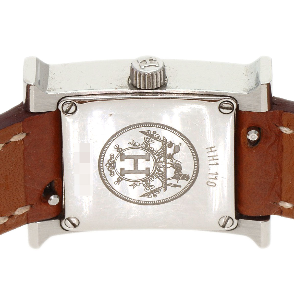 HERMES Watches Quartz HH1.110 Stainless Steel, Leather Silver H watch mini Silver dial Women  d