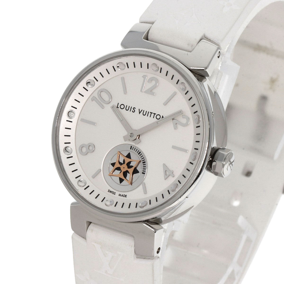LOUIS VUITTON Watches Quartz Q8J10 Stainless Steel, Rubber Silver Tambour Moon Star Silver dial Women
