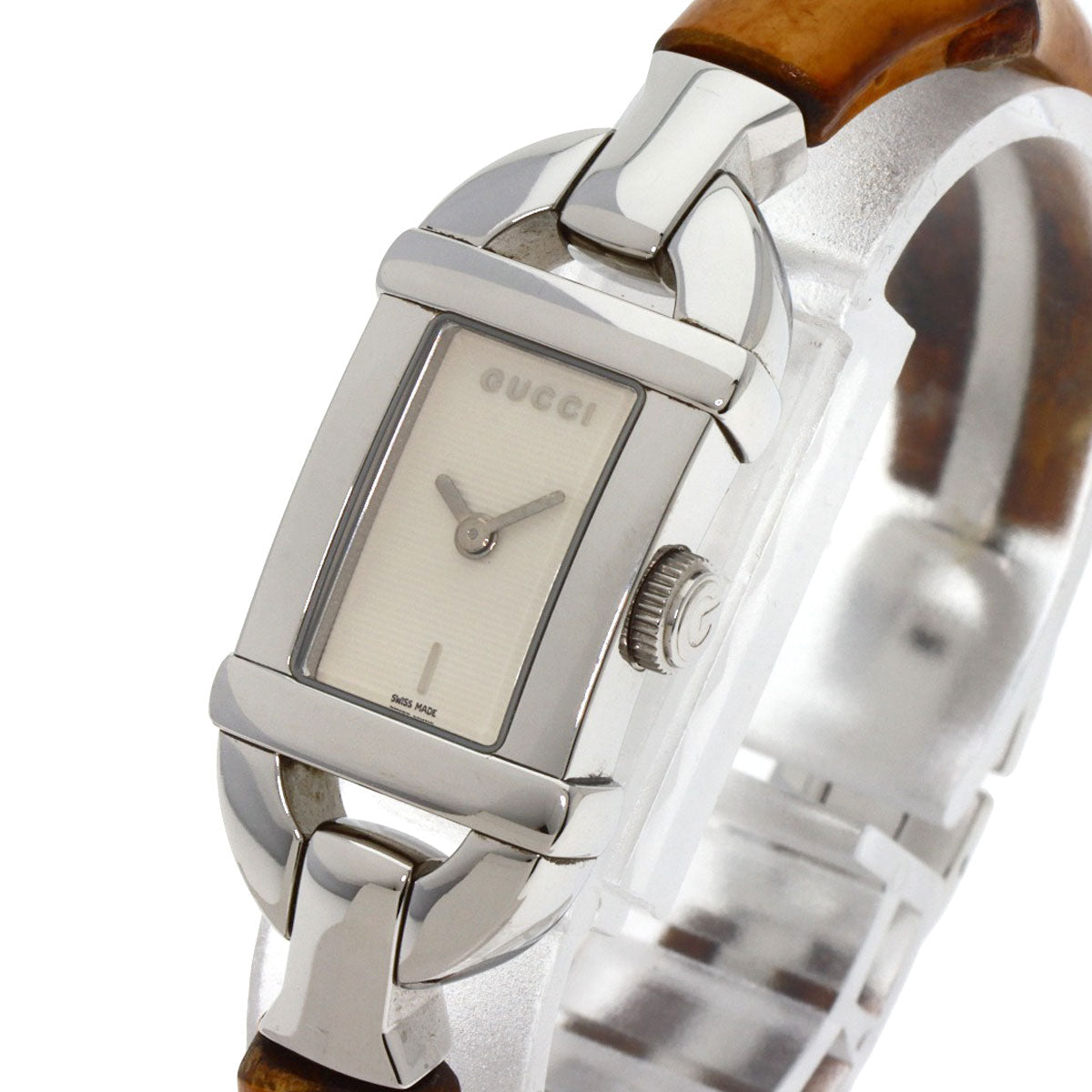 GUCCI Watches Quartz 6800L Stainless Steel, Bamboo Silver Bamboo Silver dial Women  d