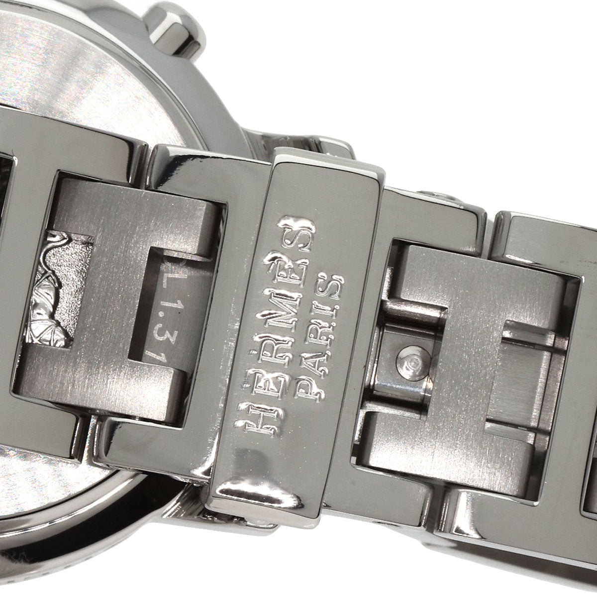 HERMES Watches Quartz CL1.310 Stainless Steel , Stainless Steel Silver Clipper Chronograph blue dial Women  d