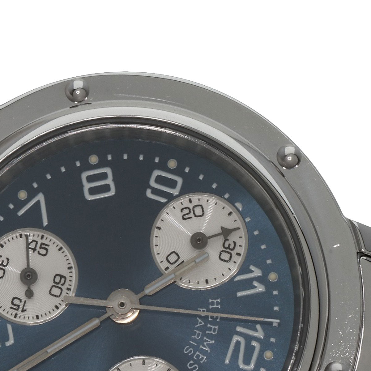 HERMES Watches Quartz CL1.310 Stainless Steel , Stainless Steel Silver Clipper Chronograph blue dial Women  d
