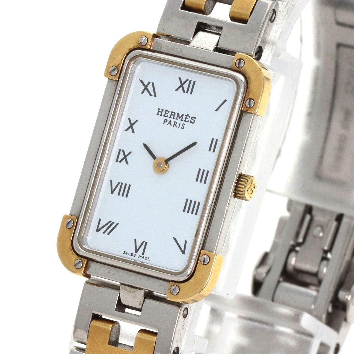 HERMES Watches Quartz CR1.220 Stainless Steel , SSxGP gold Clojure white dial Women  d