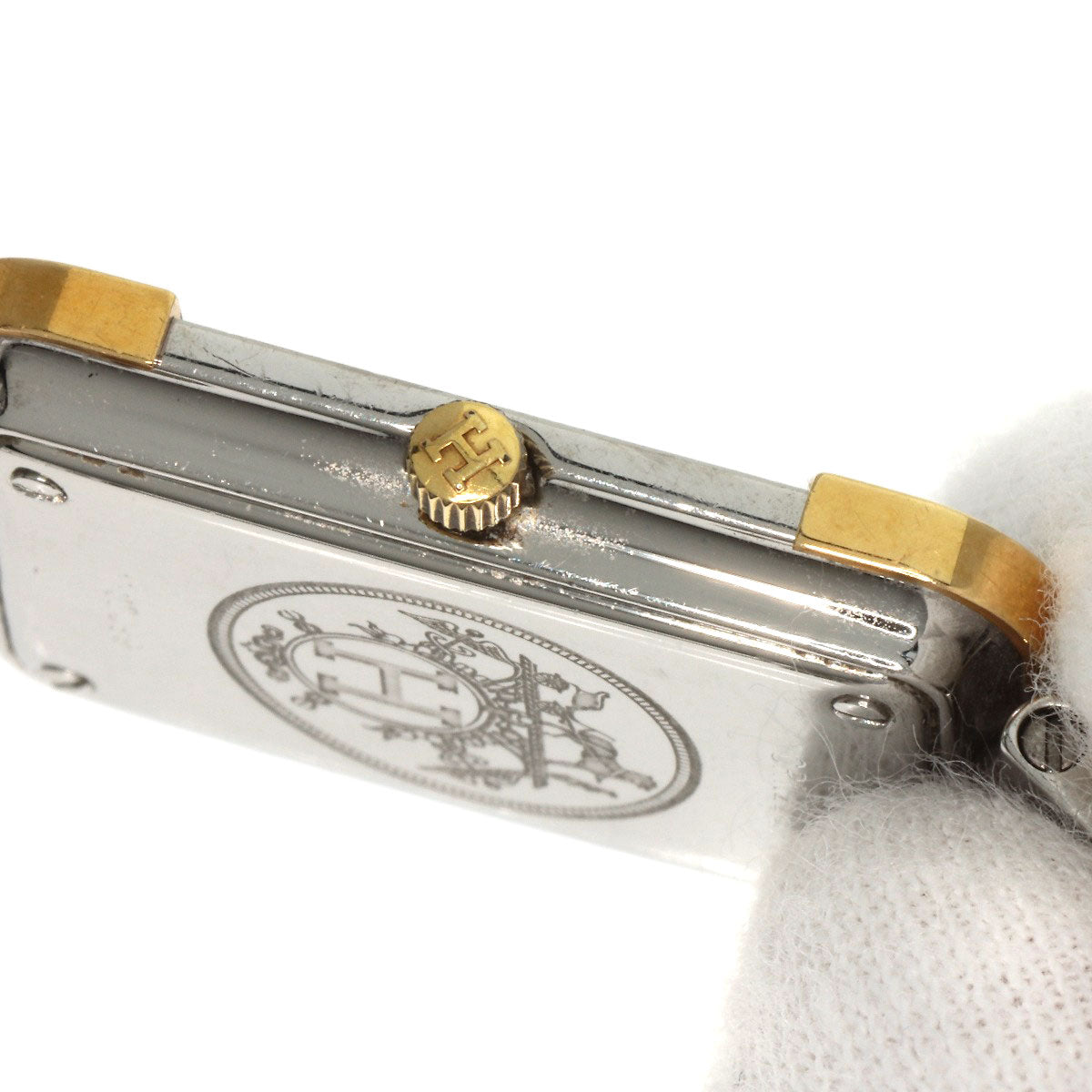 HERMES Watches Quartz CR1.220 Stainless Steel , SSxGP gold Clojure white dial Women  d