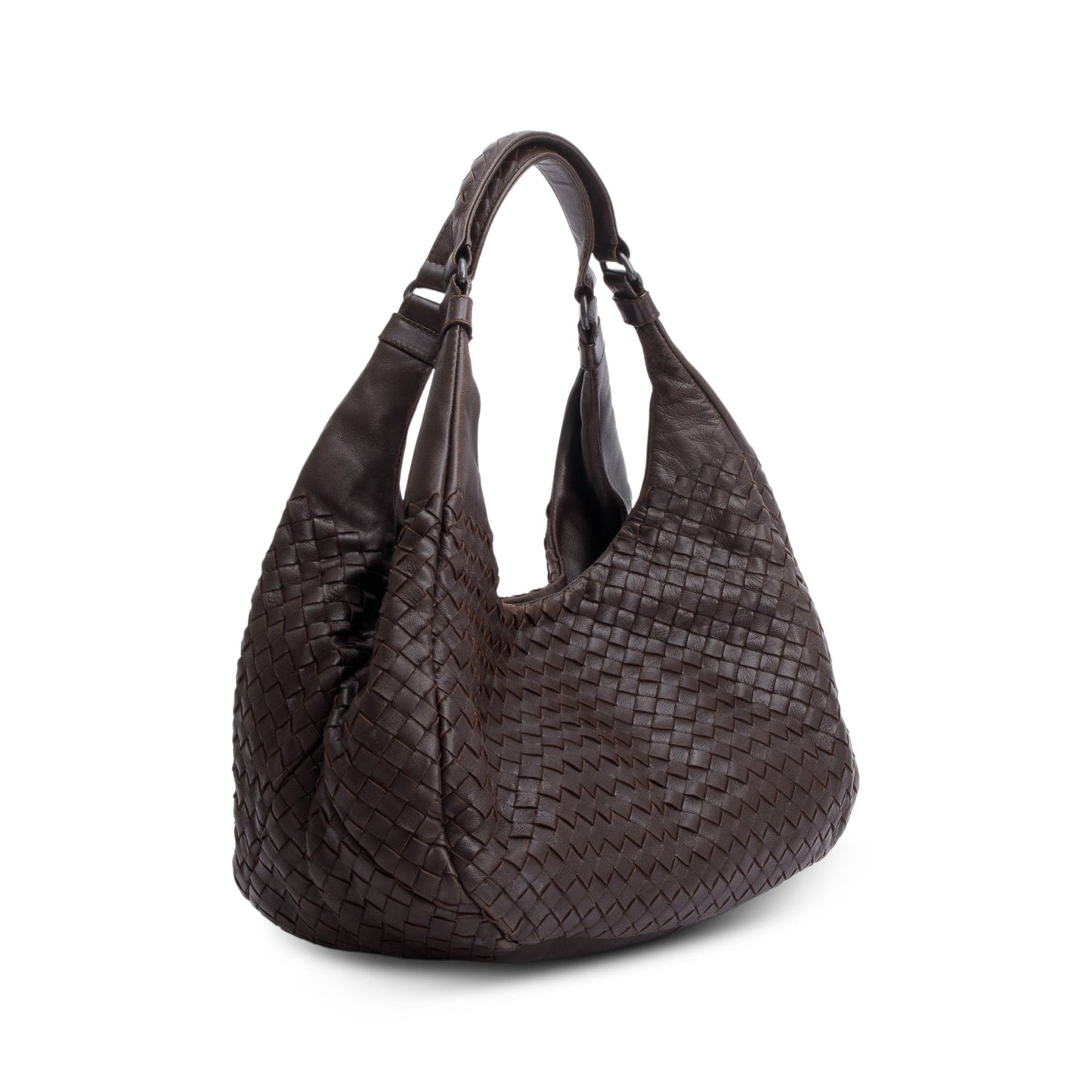 Bottega Veneta Brown Intrecciato Leather Campana Hobo