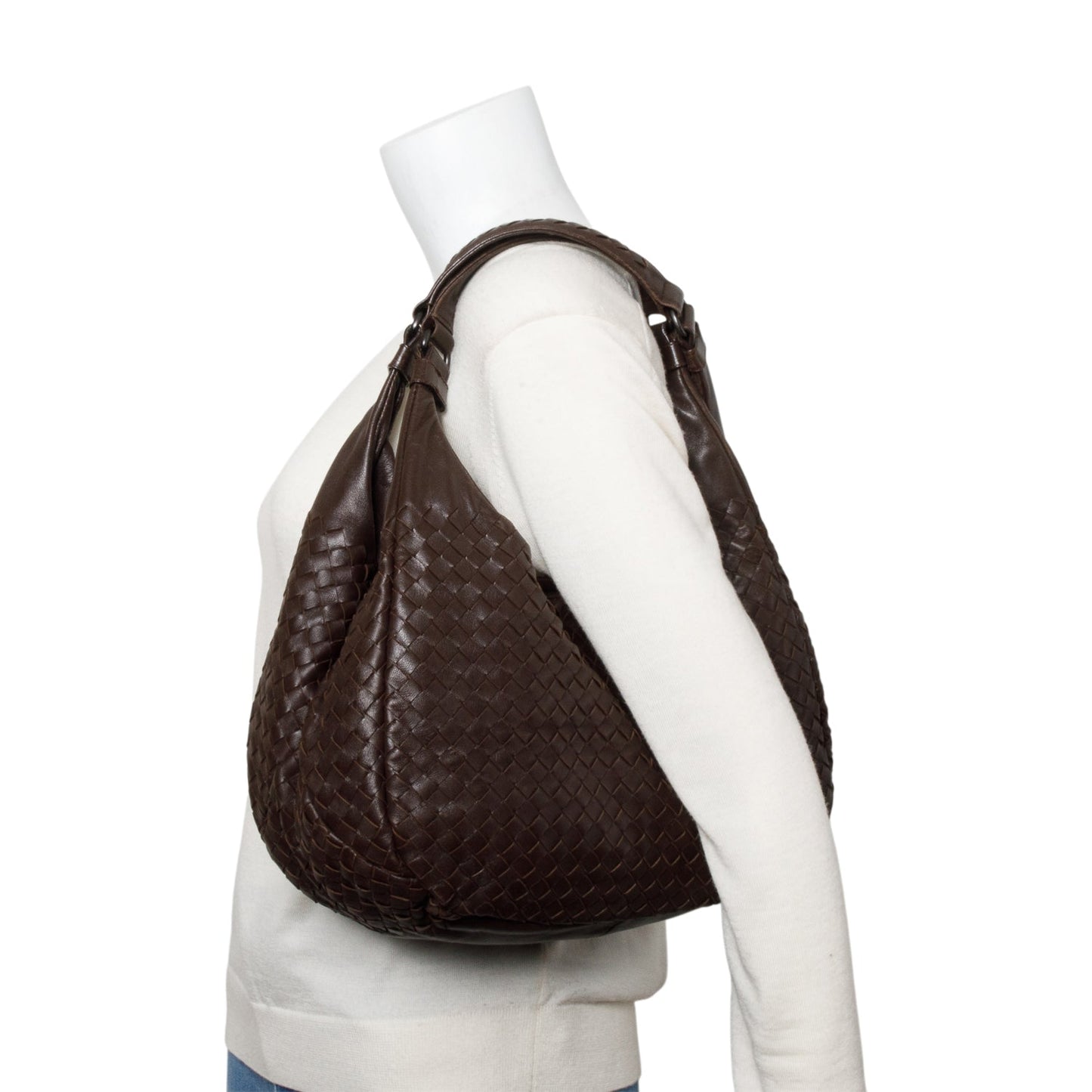 Bottega Veneta Brown Intrecciato Leather Campana Hobo