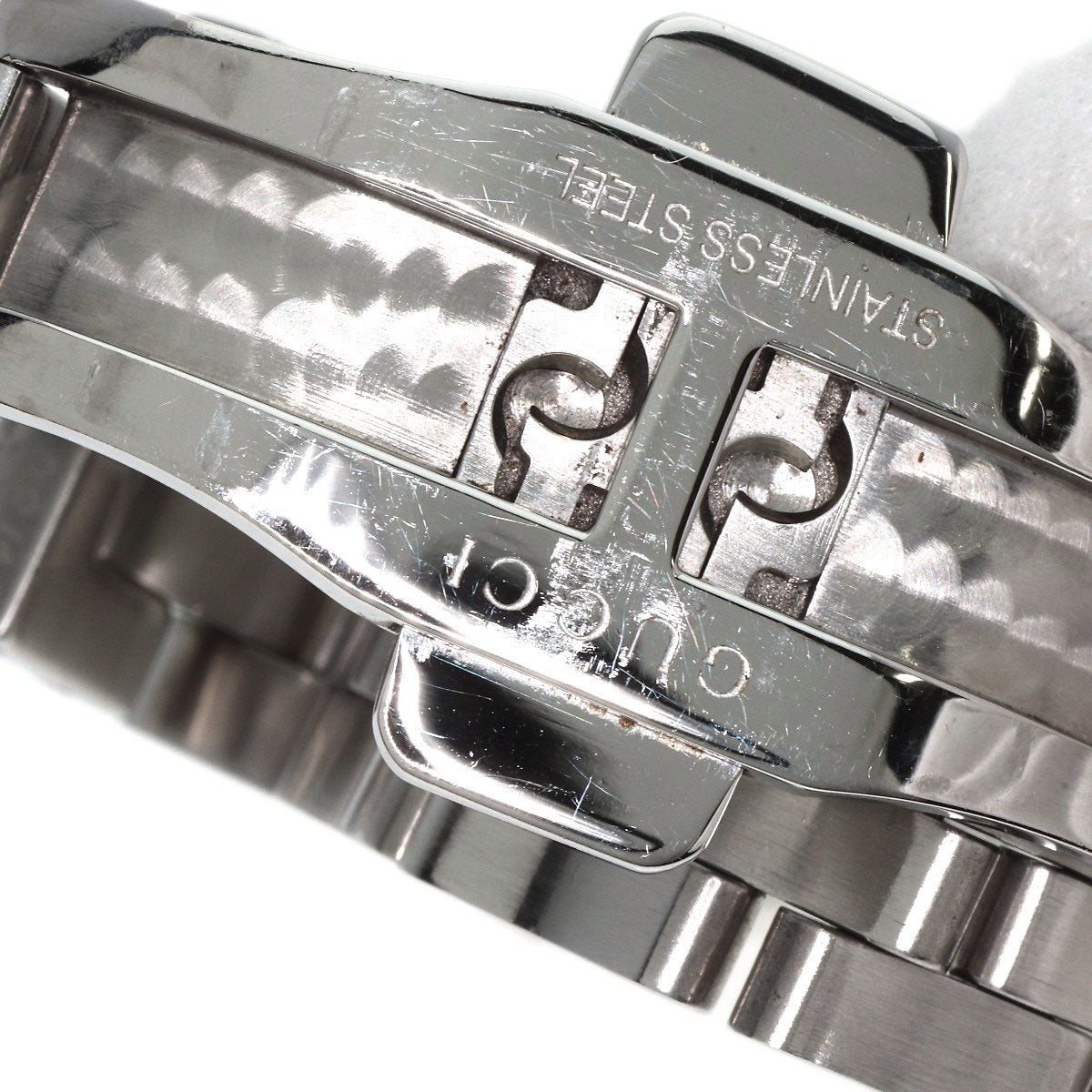 GUCCI Watches Quartz 5500M Stainless Steel , Stainless Steel Silver Round face black dial mens  d