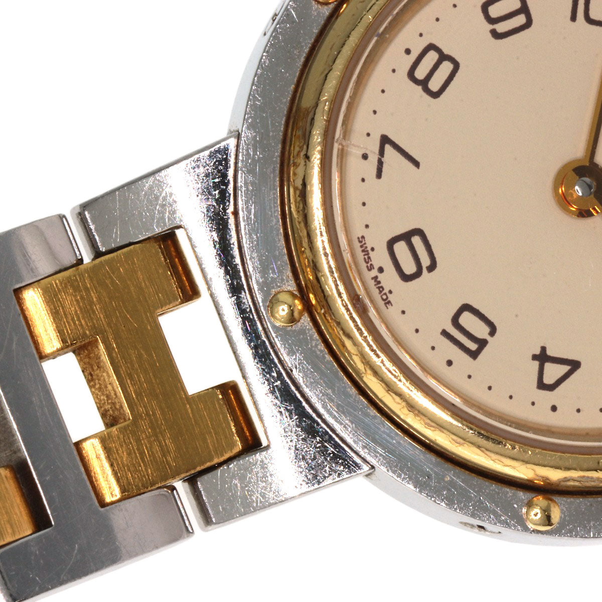 HERMES Watches Quartz Stainless Steel , SSxGP gold Clipper Old Belt cream dial Women  d