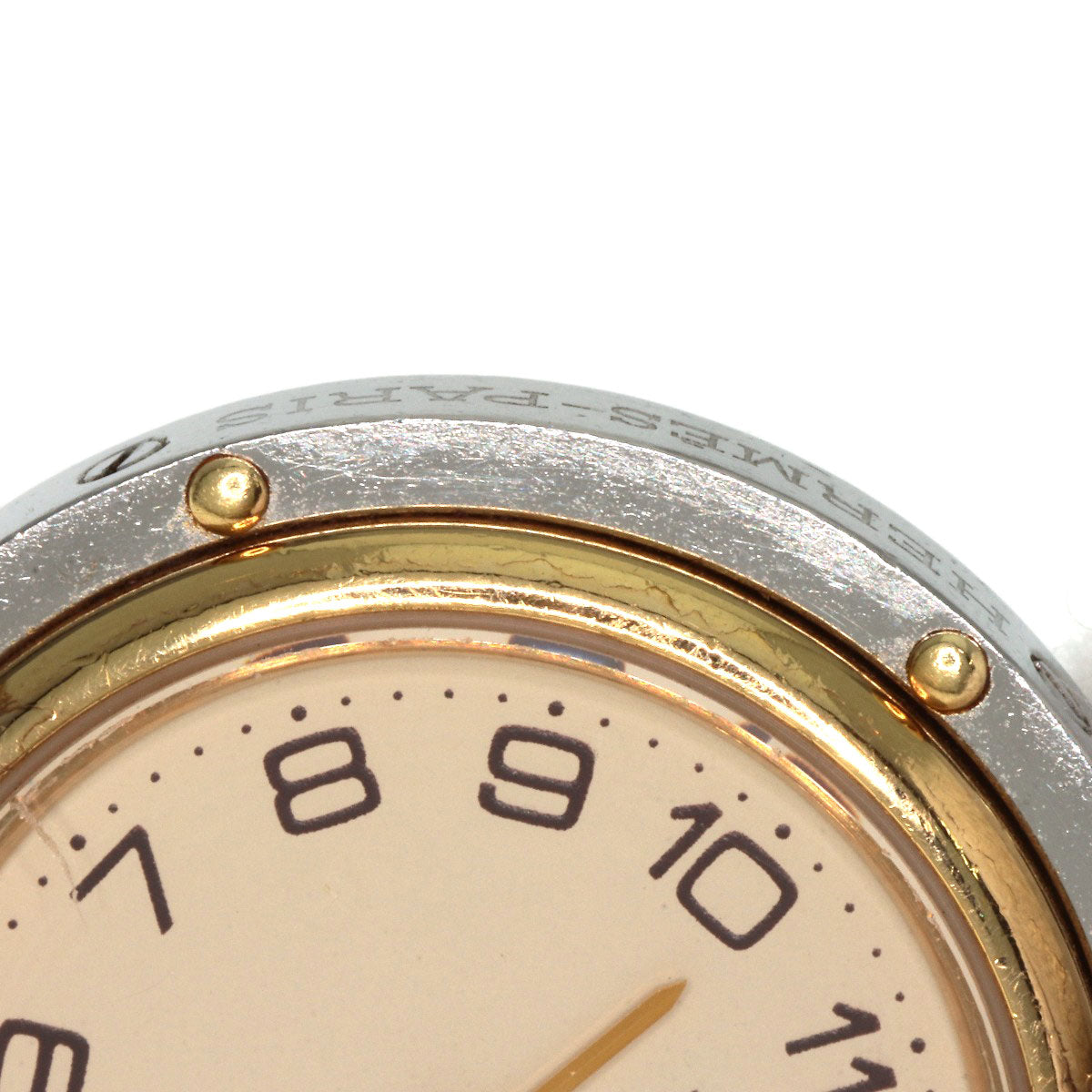HERMES Watches Quartz Stainless Steel , SSxGP gold Clipper Old Belt cream dial Women  d