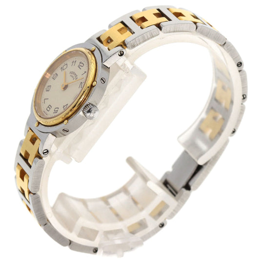 HERMES Watches Quartz Stainless Steel , SSxGP gold Clipper Old Belt cream dial Women  d
