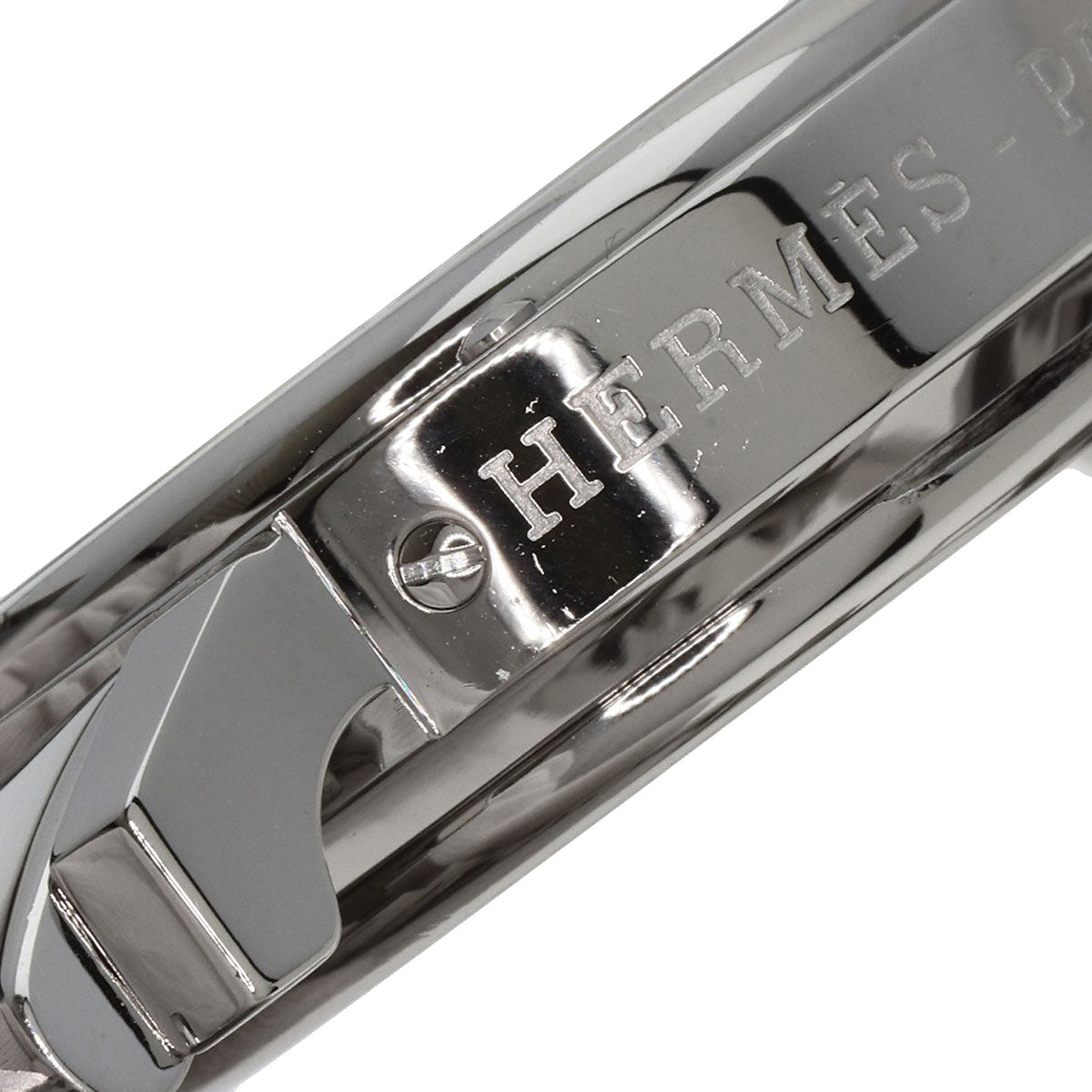 HERMES Watches Quartz CL1.310 Stainless Steel , Stainless Steel Silver Clipper Chronograph New Buckle white dial Women  d