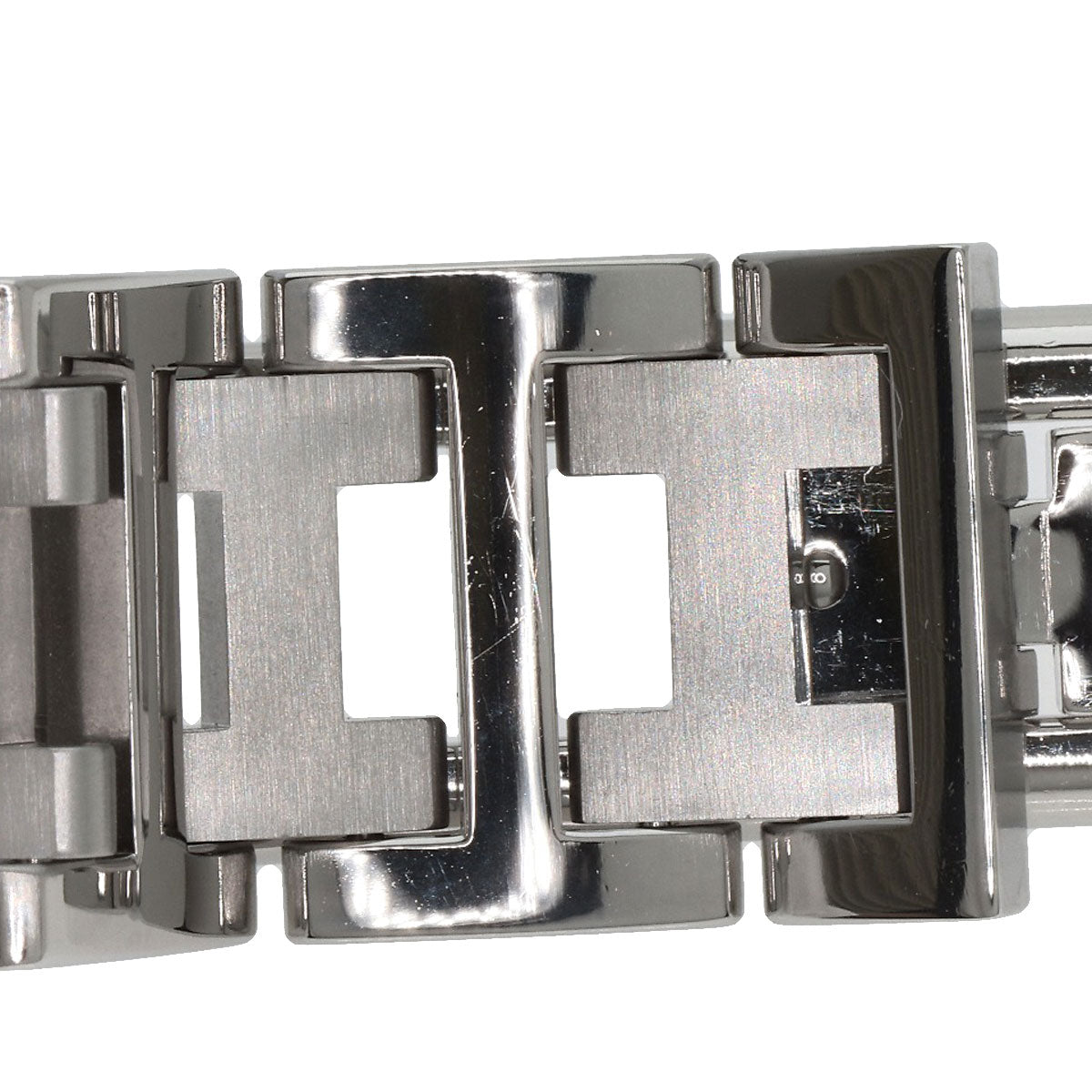 HERMES Watches Quartz CL1.310 Stainless Steel , Stainless Steel Silver Clipper Chronograph New Buckle white dial Women  d
