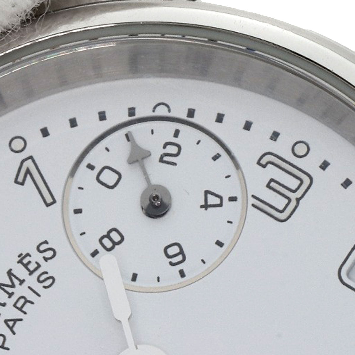 HERMES Watches Quartz CL1.310 Stainless Steel , Stainless Steel Silver Clipper Chronograph New Buckle white dial Women  d