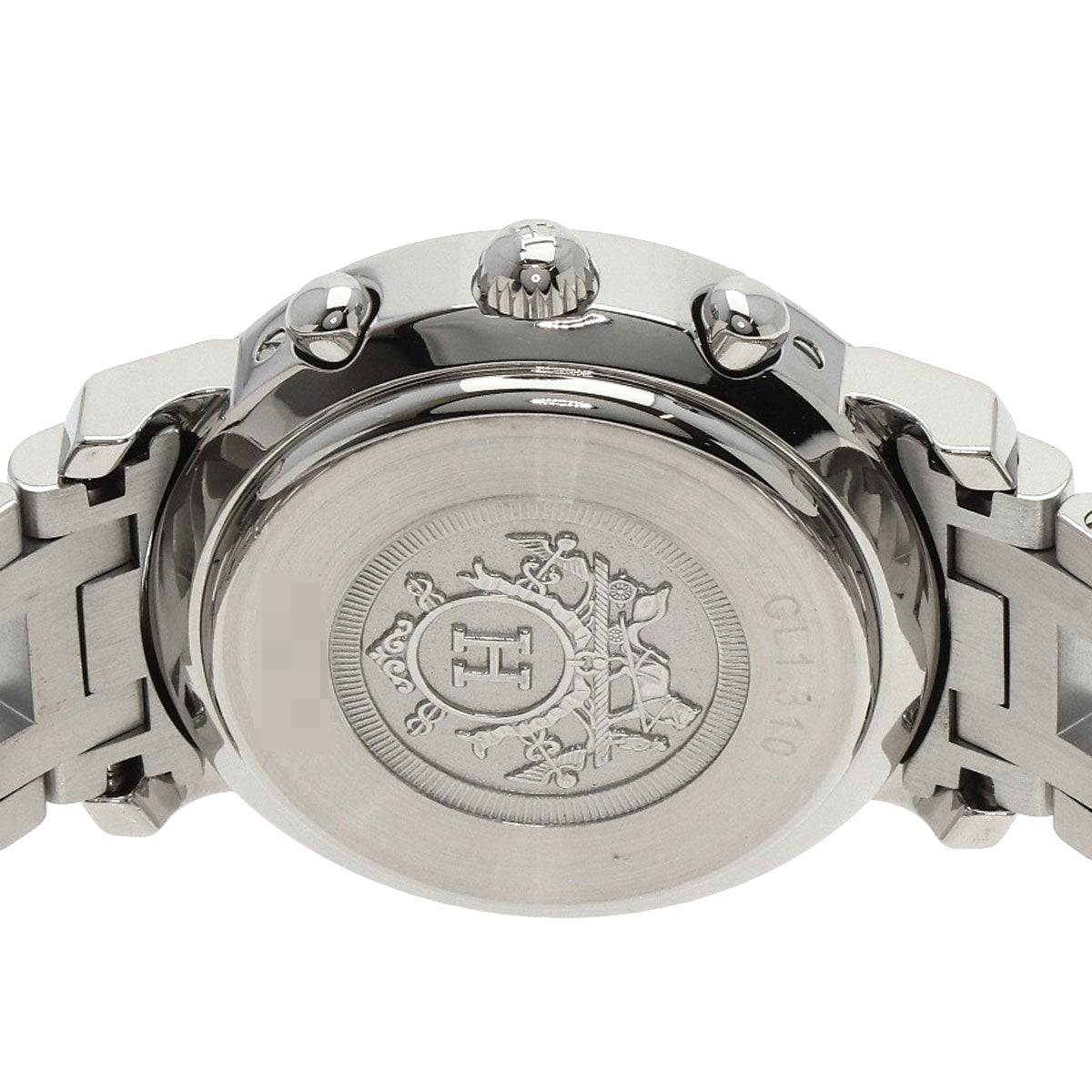 HERMES Watches Quartz CL1.310 Stainless Steel , Stainless Steel Silver Clipper Chronograph New Buckle white dial Women  d