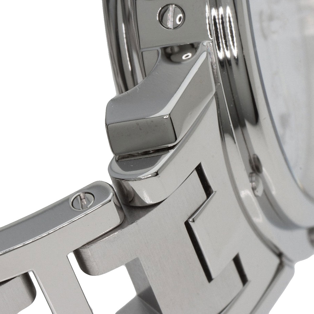 HERMES Watches Quartz CL1.310 Stainless Steel , Stainless Steel Silver Clipper Chronograph New Buckle white dial Women  d