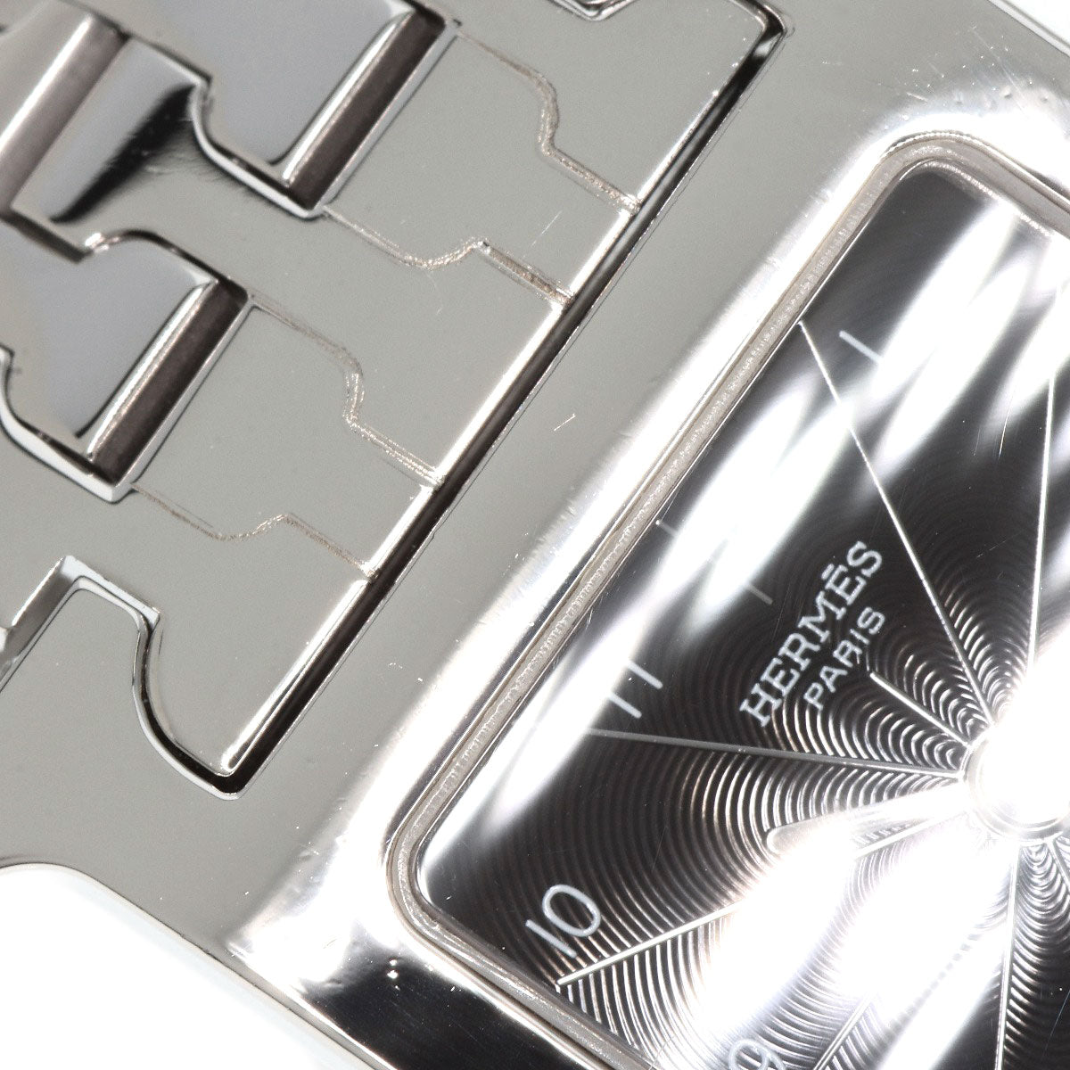 HERMES Watches Quartz HH1.210 Stainless Steel , Stainless Steel Silver H watch black dial Women  d