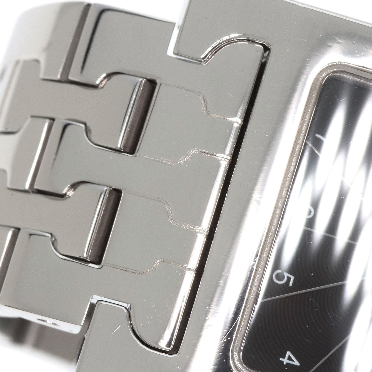 HERMES Watches Quartz HH1.210 Stainless Steel , Stainless Steel Silver H watch black dial Women  d