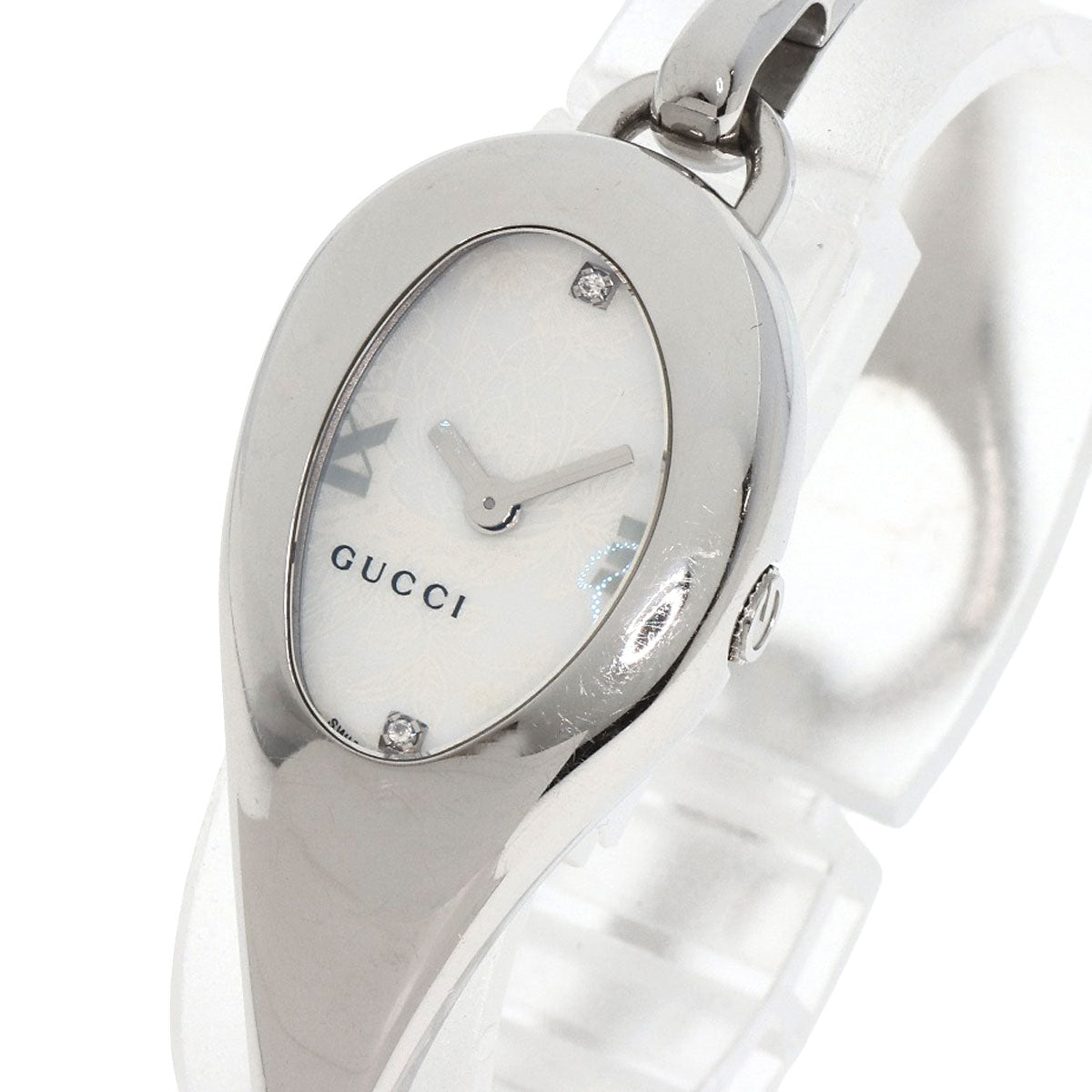 GUCCI Watches Quartz YA103526 Stainless Steel , Stainless Steel Silver Horsebit bangle white dial Women  d