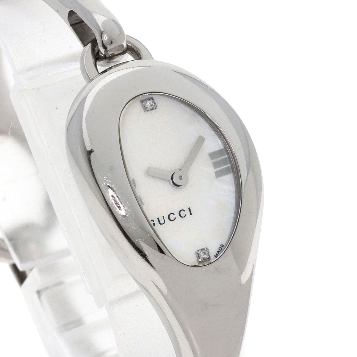 GUCCI Watches Quartz YA103526 Stainless Steel , Stainless Steel Silver Horsebit bangle white dial Women  d