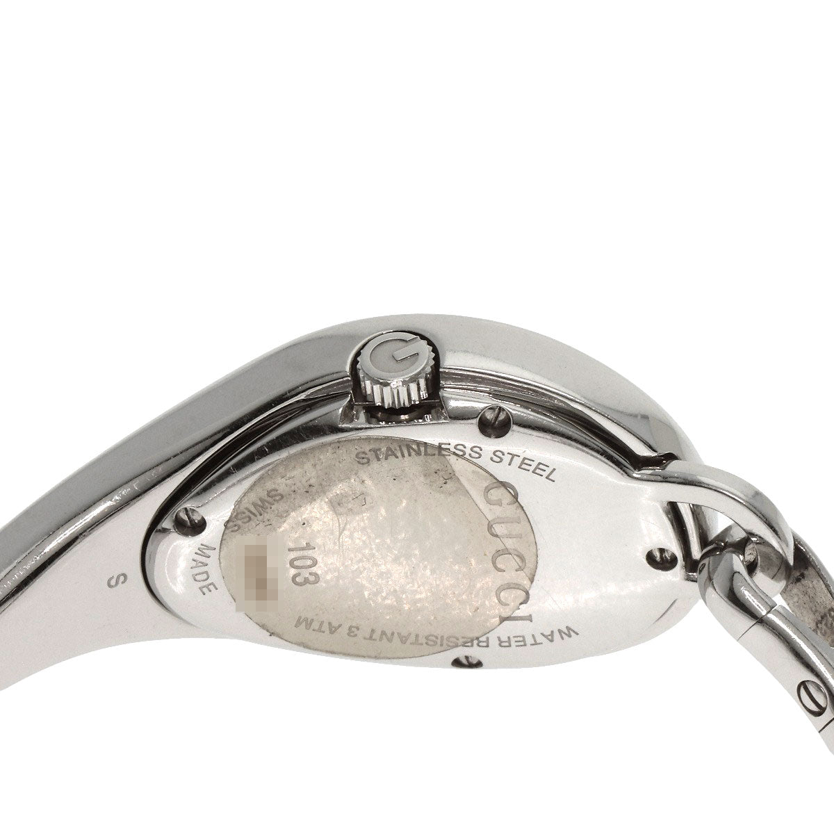 GUCCI Watches Quartz YA103526 Stainless Steel , Stainless Steel Silver Horsebit bangle white dial Women  d