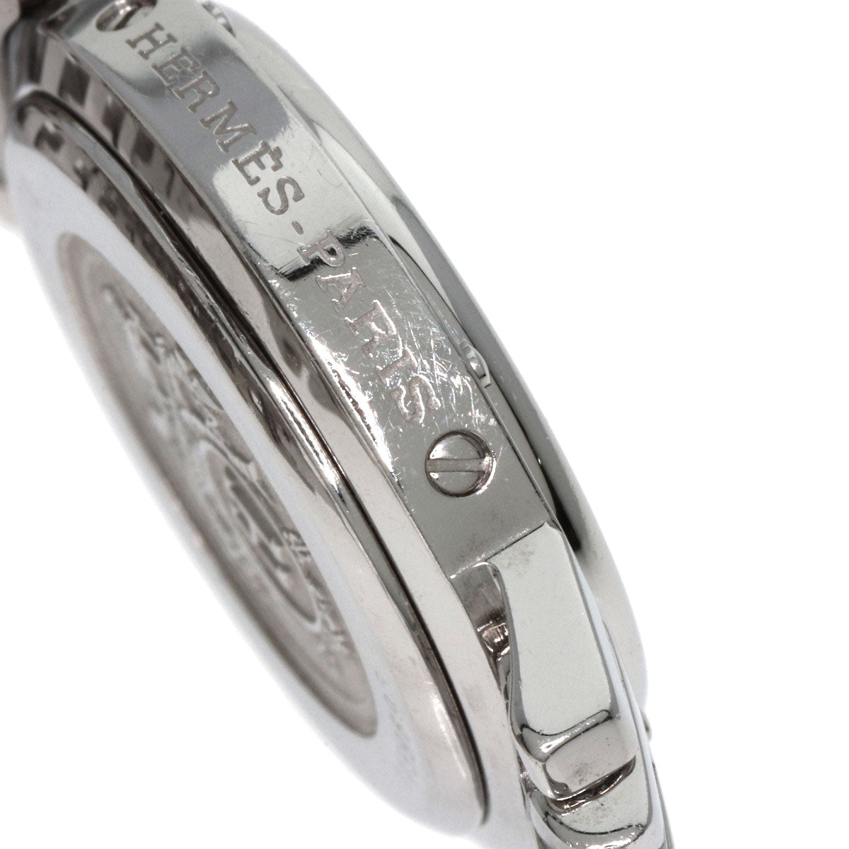 HERMES Watches Quartz CL4.210 Stainless Steel , Stainless Steel Silver Clipper black dial Women  d