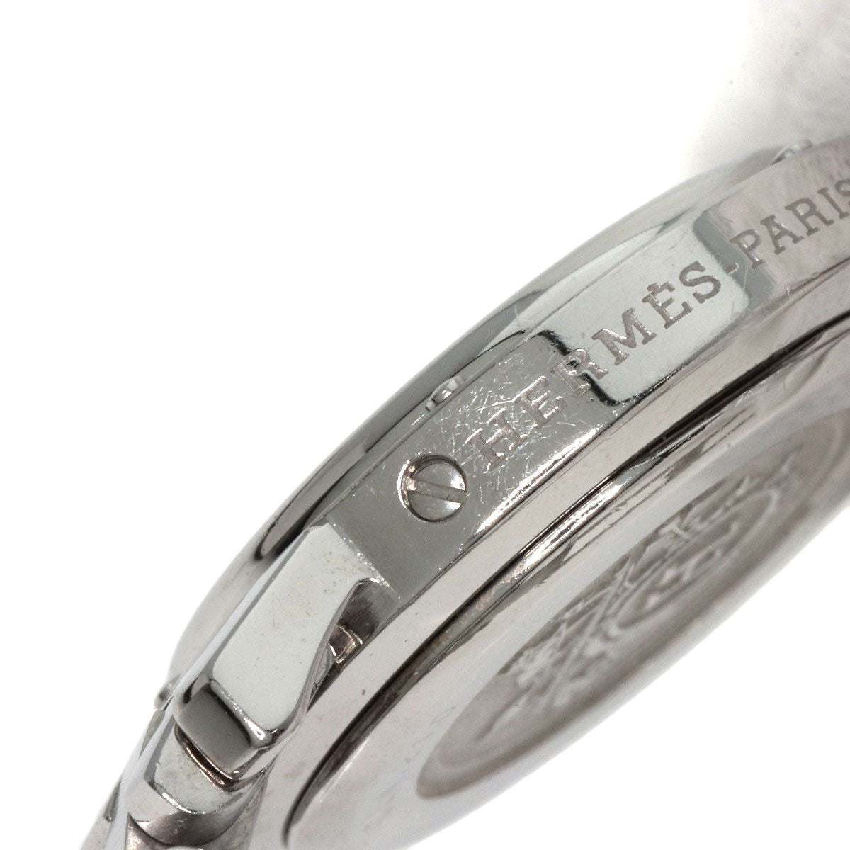 HERMES Watches Quartz CL4.210 Stainless Steel , Stainless Steel Silver Clipper black dial Women  d