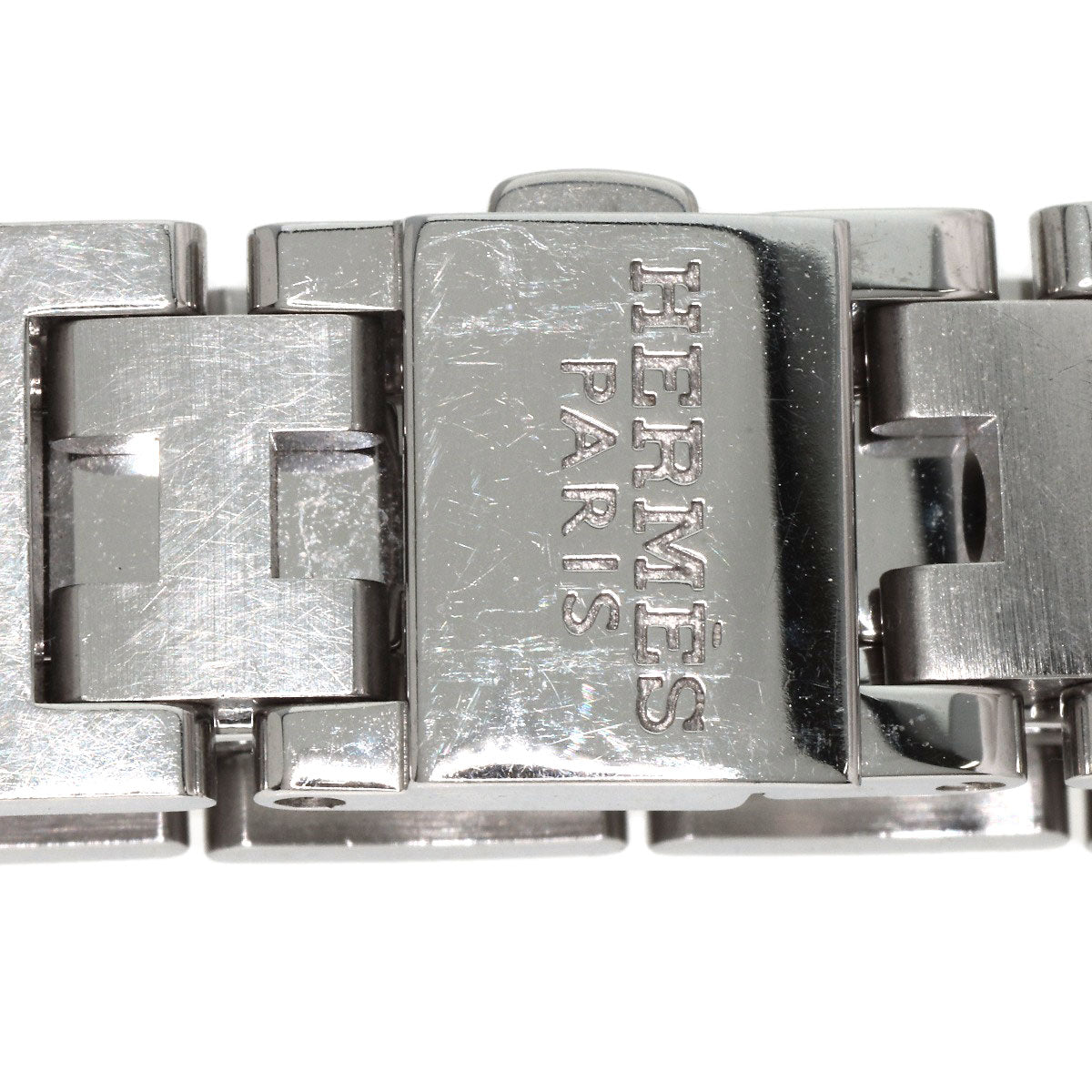 HERMES Watches Quartz CL4.210 Stainless Steel , Stainless Steel Silver Clipper black dial Women  d