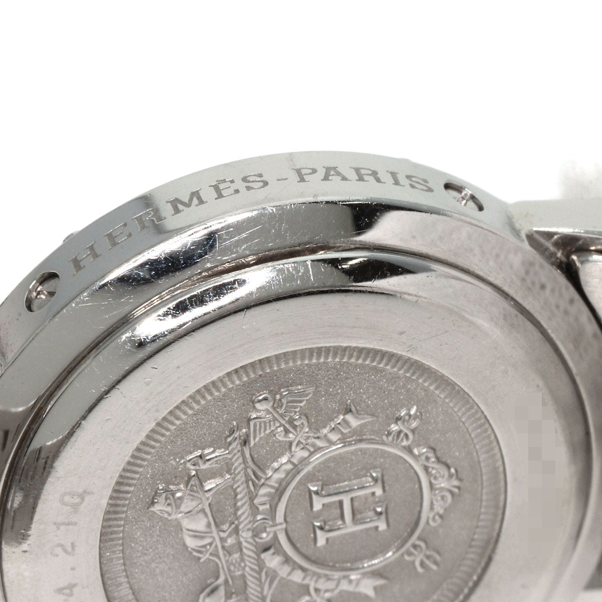 HERMES Watches Quartz CL4.210 Stainless Steel , Stainless Steel Silver Clipper black dial Women  d