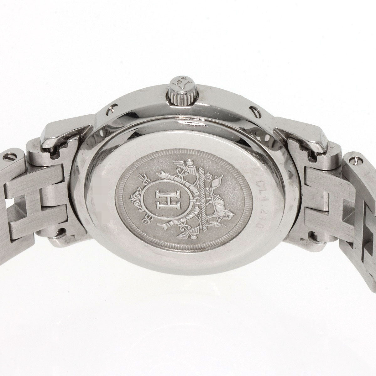 HERMES Watches Quartz CL4.210 Stainless Steel , Stainless Steel Silver Clipper black dial Women  d