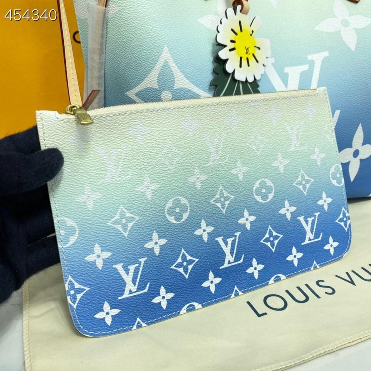 Top Quality Neverfull MM Tote Bag Monogram Giant Canvas Blue For Women,  Shoulder Bags 12.2in/31cm Top Quality M45678