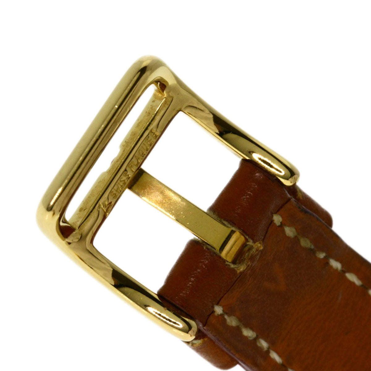 HERMES Watches Quartz Gold Plated, Leather gold Kelly watch gold dial Women  d
