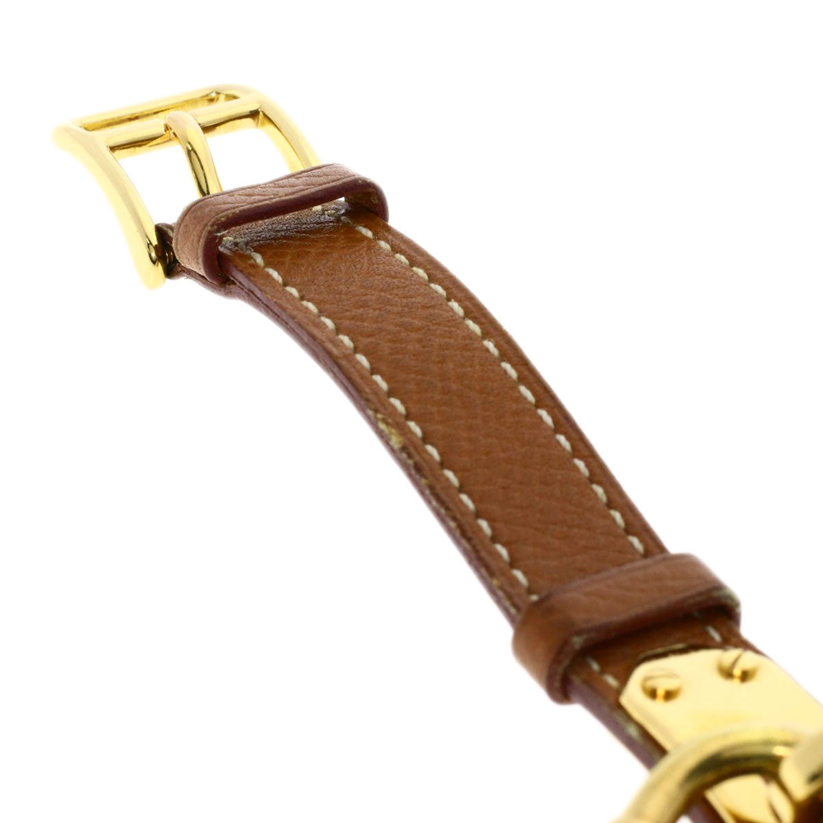 HERMES Watches Quartz Gold Plated, Leather gold Kelly watch gold dial Women  d