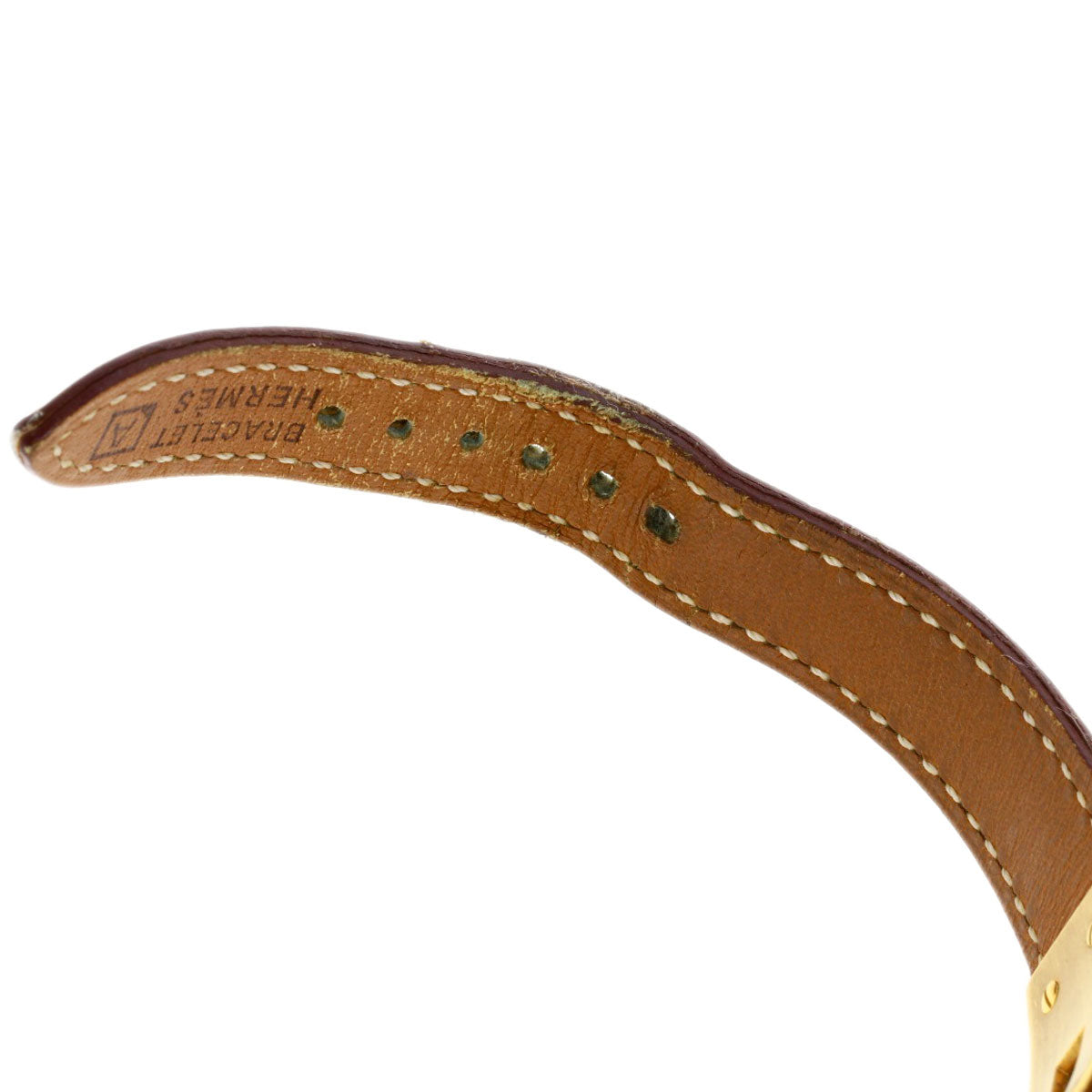 HERMES Watches Quartz Gold Plated, Leather gold Kelly watch gold dial Women  d